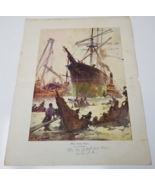 Vintage Maritime Print &#39;Her Last Port&#39; by W.J. Aylward Nostalgic Naval A... - $15.15