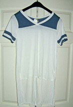 Bozzolo Blue &amp; White V-Neck Top T-Shirt Women&#39;s Size M (NEW) - £10.04 GBP