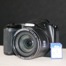 Nikon Coolpix L340 20.2 MP Digital Camera - Black *GOOD/TESTED* W 2GB SD - £70.39 GBP