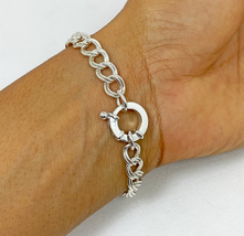 Parallel Curb Chain Bracelet 925 Sterling Silver, Handmade Jewelry Gifts For Her - £132.32 GBP