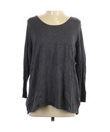 Torrid Layered Sweater Plus SZ 0 Large Gray Ribbed Zip Back Asymmetric Hem  - €24,03 EUR