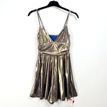 Cider - NEW - Metallic Ruched Ruffle V-neck Playsuit - XS - $18.57