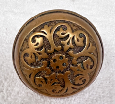 Single Victorian Brass Doorknob Art Nouveau Scrolls  2 1/4" - $24.26