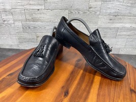 Bruno Magli Loafers Men 10 M Brezza Shoes Black Leather Slip On  Moc Toe Tassel - $44.37