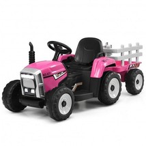 12V Ride on Tractor with 3-Gear-Shift Ground Loader for Kids 3+ Years Old-Pink  - £158.10 GBP