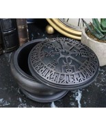 Black Thor Mjolnir Hammer Rune Compass Vegvisir Decorative Jewelry Box F... - $38.02 CAD