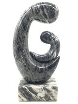 Modernist Marble Mother and Child Stone Base Sculpture Figurine Abstract - £97.09 GBP