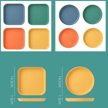 5.7 Inch Multifunction Snack Plates Unbreakable 4pcs Set Plastic Dinner ... - $14.69