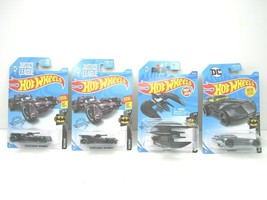 4 Hot Wheels Batman Batplane Batmobiles Dark Night Justice League DC Comics NEW - £11.83 GBP