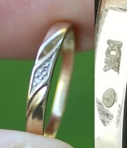 Estate Sale! 10k GOLD solid ring DIAMONDS 1.4g band gemstone size 5.5 TE... - $114.99