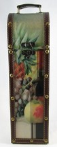NEW Elements Single Wine Box, Grapes, 14-3/4&quot; Tall, Leather Trim - £10.90 GBP