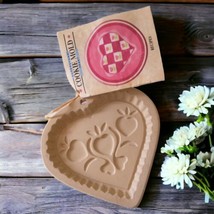 Superstone Cookie Mold Springerle Heart Shaped Pottery Sassafras Recipe ... - $24.73