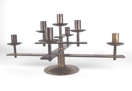 DANISH SOLID BRASS TIERED CANDELABRA CANDLE HOLDER BY DAN PRESENT LTD. D... - £239.83 GBP