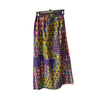 FA Chatta Womens Size 8 Maxi Print Skirt Colorful Back Zip Purple Orange... - $18.81