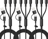 6 In 1 Multi Charging Cable [3Pack 4Ft] Multi Charger Cable Nylon Braide... - $35.99