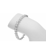 Crystals By Swarovski Tennis Bracelet Sterling Silver Overlay 7.5 Inch New - £34.84 GBP
