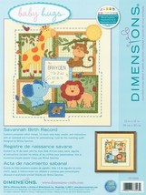 Baby Hugs Counted Cross Stitch Kit 12X12-Savannah Birth Record 14 Ct - $51.99