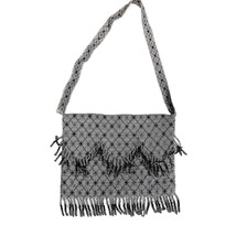 Antique  Art Deco 1920s Beaded Bag Purse Black/Grey/Silver Steel Beads - $55.98