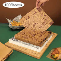 Oil Proofed Waxed Food Grade Paper Sheets 50/100pcs - Great for Burger Fries Bre - £10.87 GBP+