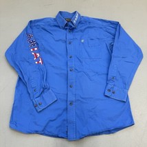 Ariat Mens Team Logo Button Down Shirt size L Embroidered USA Flag Western - £27.58 GBP