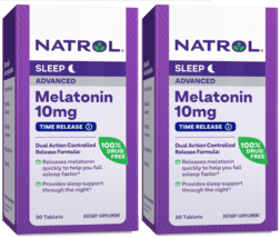 Natrol Advanced Sleep Melatonin 10 mg Time Release (2-Boxes, 60ct) EXP 04/2026 - $19.79