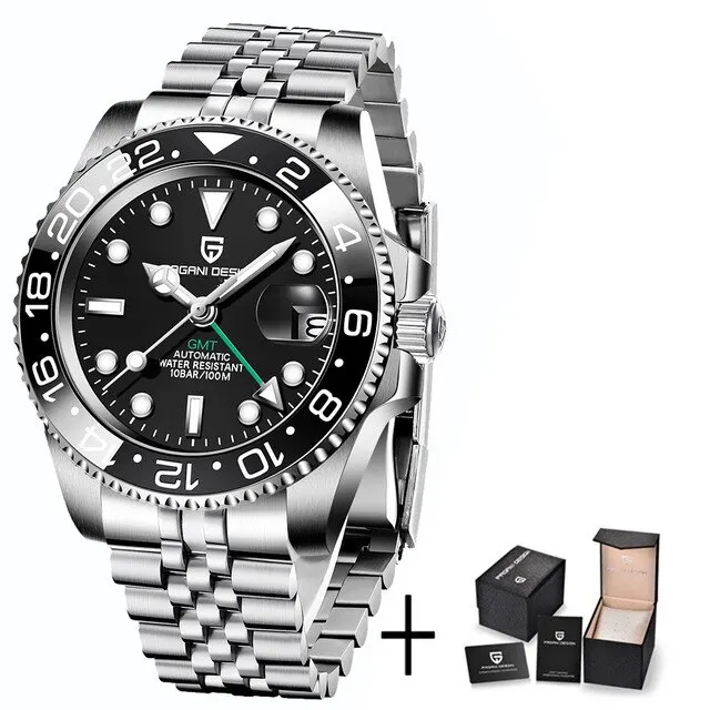 PD-1662 Luxury GMT Men Mechanical Wristwatch Sapphire Glass Stainless St... - £259.18 GBP