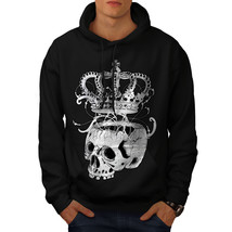 Wellcoda Crown Skeleton Rock Mens Hoodie, Hippie Casual Hooded Sweatshirt - £25.73 GBP+
