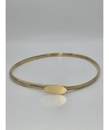 Vintage 1970s Goldtone Oval Buckle Snake Stretch Belt 27&quot; - $29.70
