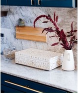 Floral White Mother of Pearl Inlay Decorative Box - Handmade Jewelry Sto... - €109,91 EUR