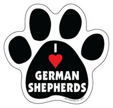I Heart GERMAN SHEPHERDS DOG PAW PRINT Fridge Car Magnet 5&quot;x5&quot; Large FRE... - £4.66 GBP