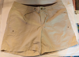 Columbia Hiking Cargo Shorts Womens Medium Beige Cotton Nylon Fishing Dr... - $14.46