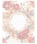 Rose Red And Gold -Lined Stationery Paper (25 Sheets)  8.5 x 11 Premium ... - £9.39 GBP