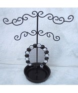 2 Tier Metal Jewelry Display Tree Stand Tabletop Earrings Bracelet Holde... - £9.25 GBP