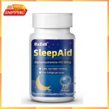 Sleep Aid Diphenhydramine HCl 50mg 220 Softgels - Fall Asleep Faster Deeper - £10.63 GBP
