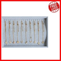 Elegant Ice Velvet Stackable Jewelry Tray with 20 Hooks – Perfect for Ne... - $495.41 MXN