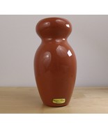 Vintage HAEGER Floral Ceramic Vase 8.5&quot; Earthy Clay Orange Pastel Gourd ... - $33.60 CAD