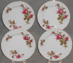 Set (4) Dragon China Moss Rose Pattern Dessert Or B&amp;B Plates Made In Japan - £31.04 GBP