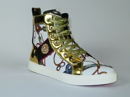 Mens High Top Shoes Fiesso By Aurelio Garcia Chain Medusa Celebrity 2421 White - £40.89 GBP+