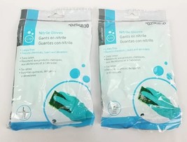 (Lot of 2) Nitrile Gloves Large Latex Free Textured for Grip Extra Long - £6.90 GBP