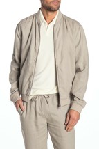 ONIA Navy Blue Linen Bomber Jacket Mens in Natural Dune $245, Sz S,  Nwt! - $59.39