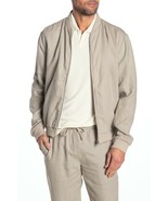 ONIA Navy Blue Linen Bomber Jacket Mens in Natural Dune $245, Sz S,  Nwt! - $59.39