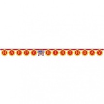 Flaming Fire Truck Happy Birthday Jointed Banner 6.3&quot; x 10&#39; Paper Firefi... - $10.99