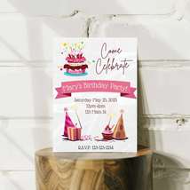 Personalized Birthday Cake Invitation - £7.98 GBP