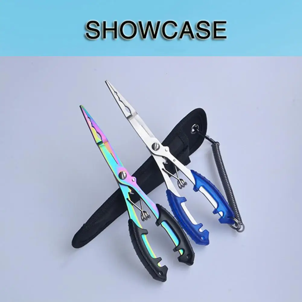 Pliers stainless steel a with lanyard sheath lure scissors hook removers cutter fishing thumb200