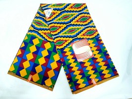 African Fabric Ankara Polyester  Kente Prints H. By The Yard - £5.85 GBP