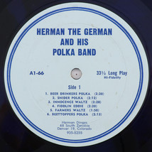 Herman Dinges the German and his Polka Band 12&quot; LP Blue Vinyl Record A1-66 RARE - $33.32