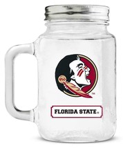 NCAA Florida State Seminoles Mason Jar 20oz Glass With Lid Mug Pint Cup - $27.99
