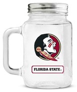 NCAA Florida State Seminoles Mason Jar 20oz Glass With Lid Mug Pint Cup - £22.37 GBP