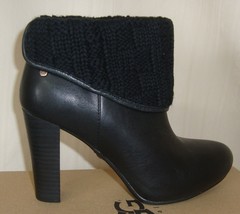 UGG Australia Dandylion Tres Black Leather Knit Ankle Boot Size US 8 NIB... - £87.84 GBP