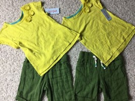 Toddler Twin Girls Cute Top Shirt Shorts Cat &amp; Jack Size 4T Lot - £15.56 GBP